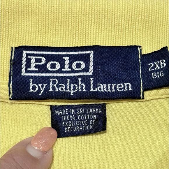 Polo Ralph Lauren Shirt Mens 2XB Yellow Soft Touch Blue Pony Golf Shirt - Picture 3 of 9